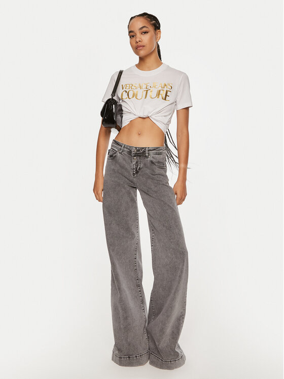 Versace Jeans Couture Versace Jeans Couture Majica 77HAHT01 CJ00T Bela Regular Fit