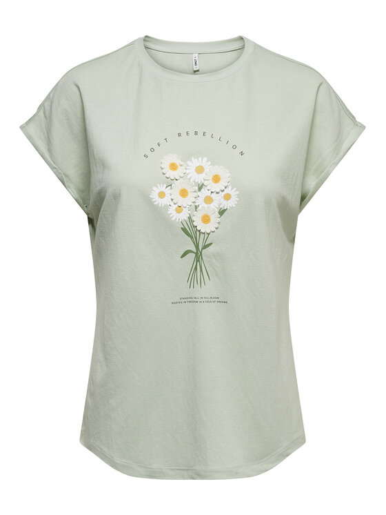 ONLY ONLY Camiseta Jany 15372108 Verde claro Regular Fit