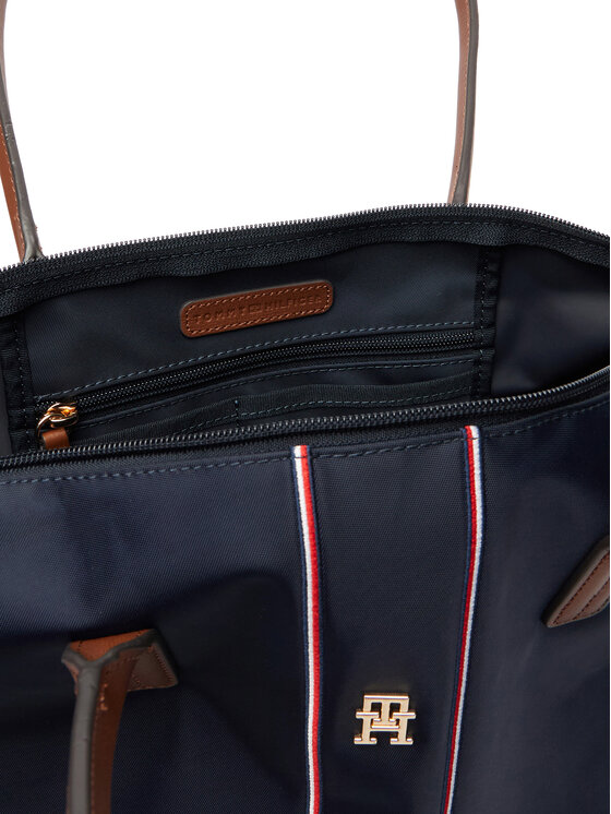 Tommy Hilfiger Rankinė Tommy Hilfiger Popette Tote Corp AW0AW17706 Tamsiai mėlyna