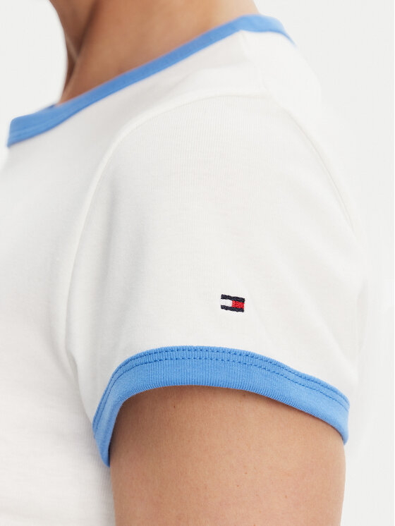 Tommy Hilfiger Tommy Hilfiger Marškinėliai WW0WW44581 Écru Slim Fit