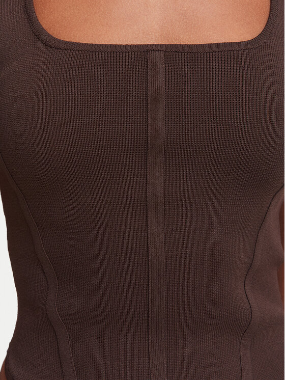 Guess Guess Top W6YZ08 Z0979 Marrón oscuro Slim Fit