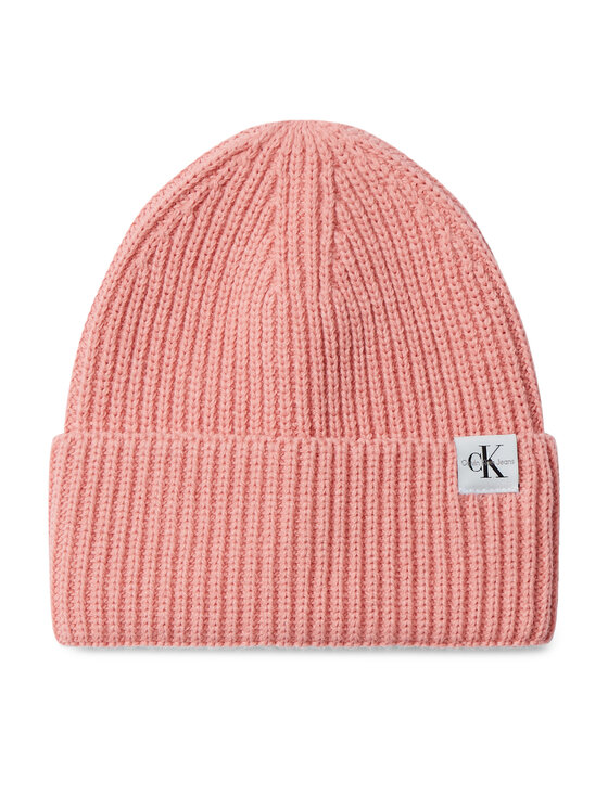 Calvin Klein Jeans Czapka Calvin Klein Jeans Monogram Rib Beanie IU0IU00440 Różowy