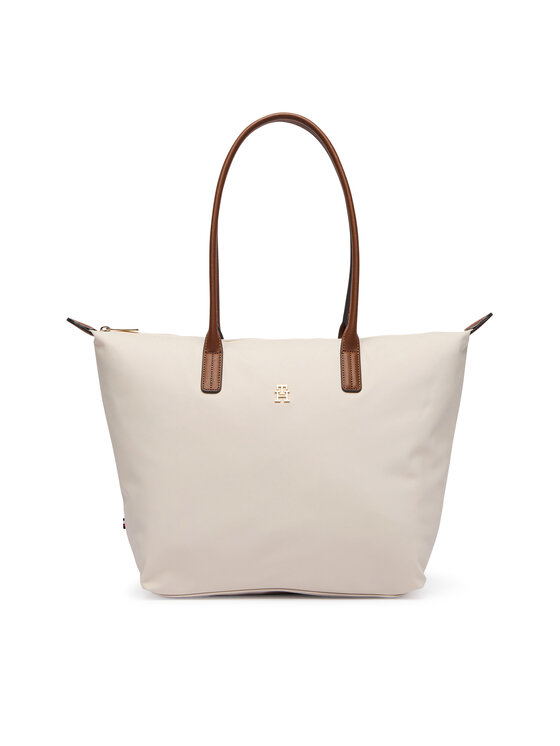 Tommy Hilfiger Дамска чанта Tommy Hilfiger Popette Tote AW0AW17711 Екрю