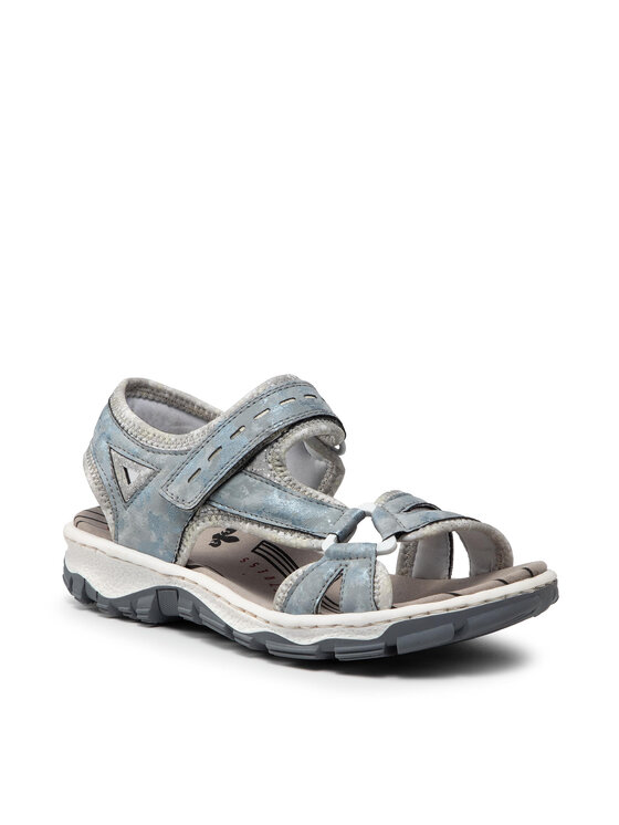 Rieker 68879-12 Heaven | sandales bleu argent printemps été - TROIS PAR 3