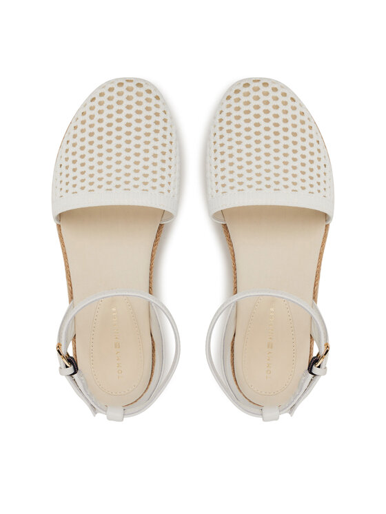 Tommy Hilfiger Espadrile Tommy Hilfiger Knit Mesh Espadrille Platform FW0FW08743 Alb