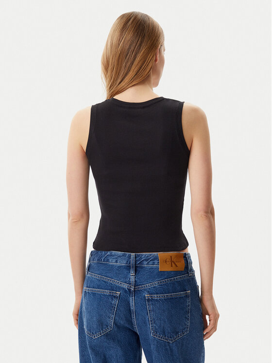 Tommy Jeans Tommy Jeans Felső DW0DW21369 Fekete Slim Fit