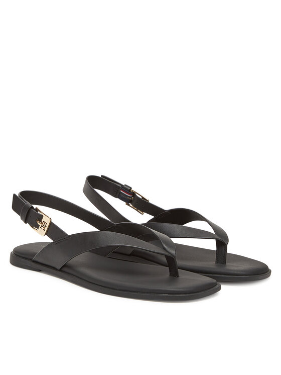 Tommy Hilfiger Sandále Tommy Hilfiger Color Block Thong Flat Sandal FW0FW08883 Čierna