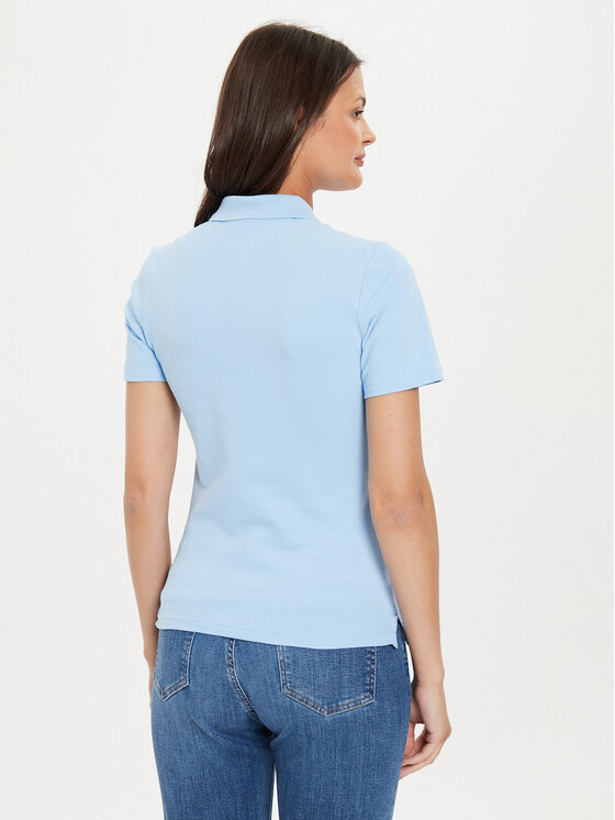 Tommy Hilfiger Tommy Hilfiger Polo marškinėliai Script WW0WW43624 Žydra Slim Fit