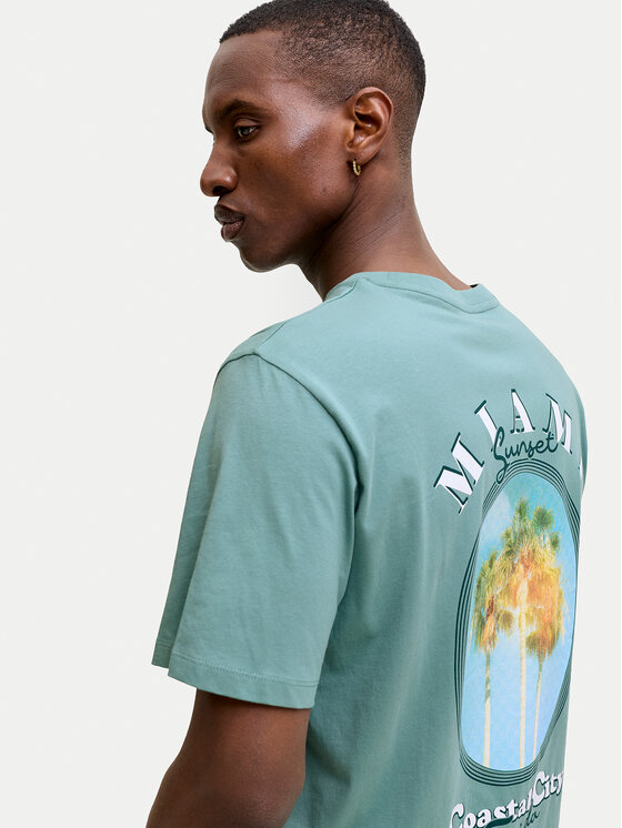 Jack & Jones Jack & Jones Camiseta City Photoprint 12288353 Verde Regular Fit