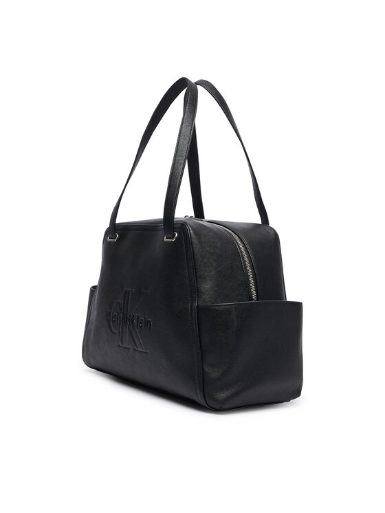 Calvin Klein Geantă Calvin Klein Pockets Monologo Tote LV04F3689G Negru