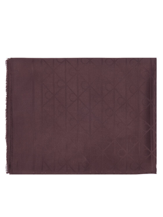 Calvin Klein Ruta Calvin Klein Emblem Aop Glossy Tonal Scarf LV04F8096G Bordo rdeča