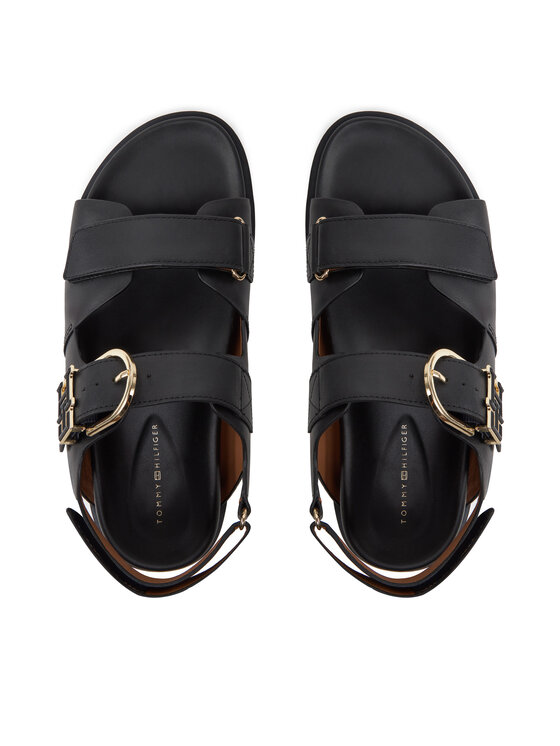 Tommy Hilfiger Σανδάλια Tommy Hilfiger Leather Sporty Sandal FW0FW08799 Μαύρο