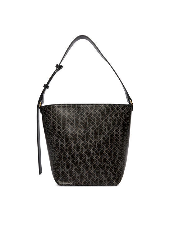 Calvin Klein Ročna torba Calvin Klein Emblem Aop Medium Bucket LV04F3365G Črna