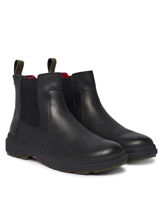 Tommy Hilfiger Боти тип челси Tommy Hilfiger Hilfiger Outdoor Warm Lth Chel FM0FM05958 Черен