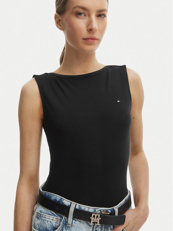 Tommy Hilfiger Tommy Hilfiger Top WW0WW47807 Negro Slim Fit
