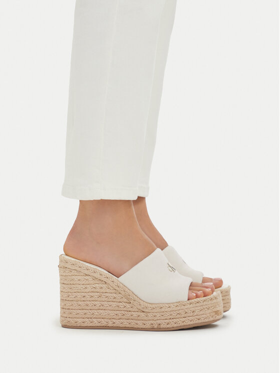 Calvin Klein Espadrilky Calvin Klein Wedge Espad 70 Canvas Mg HW0HW03282 Krémová