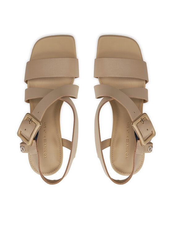 Tommy Hilfiger Sandalen Tommy Hilfiger Hardware Block High Heel FW0FW07016 Braun