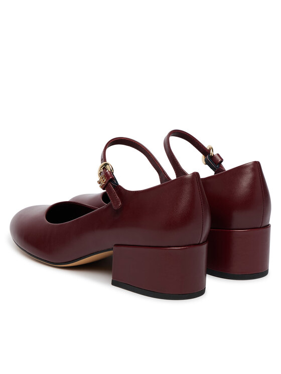 Tommy Hilfiger Обувки на ток Tommy Hilfiger Heeled Maryjane Buckle FW0FW09347 Бордо
