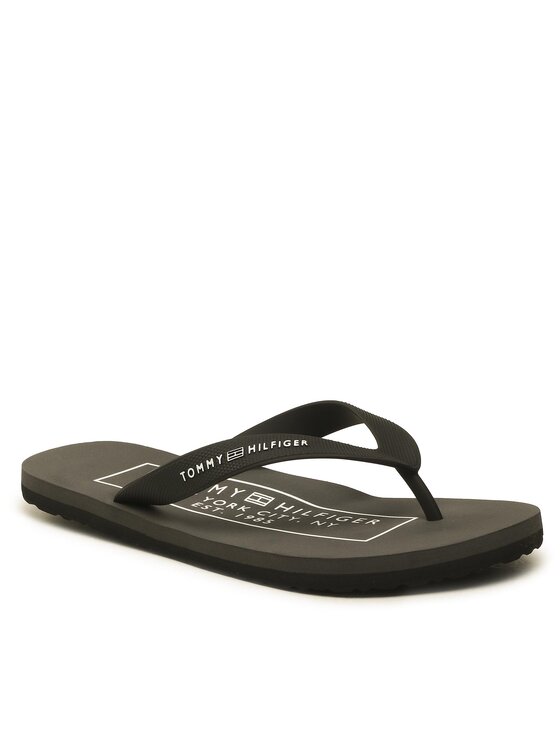 Tommy Hilfiger Chancletas Tommy Hilfiger Rubber Hilfiger Beach Sandal FM0FM04468 Negro