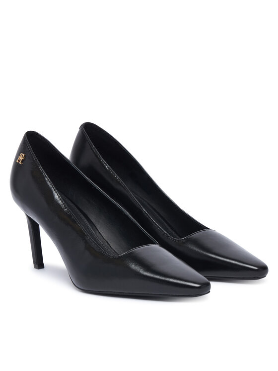 Tommy Hilfiger Szpilki Tommy Hilfiger Squared Toe High Heel Lth Pump FW0FW09510 Czarny