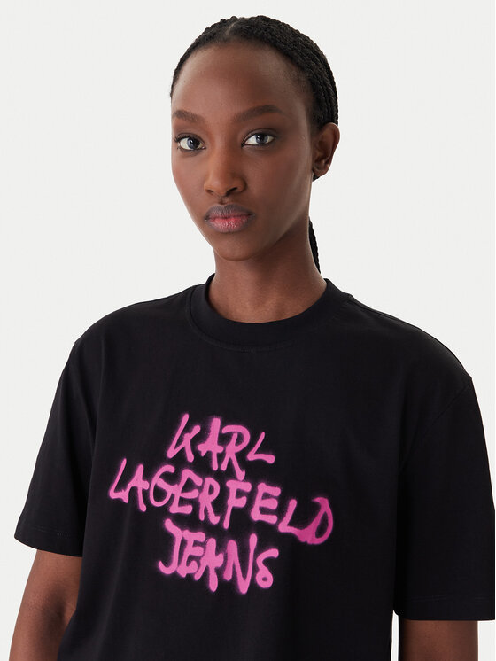Karl Lagerfeld Jeans Karl Lagerfeld Jeans Camiseta B1W17054 Negro Relaxed Fit