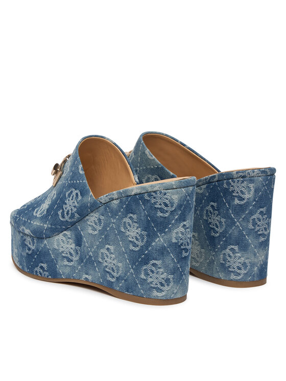 Guess Шльопанці Guess FLJEV2 DEN04 Голубий