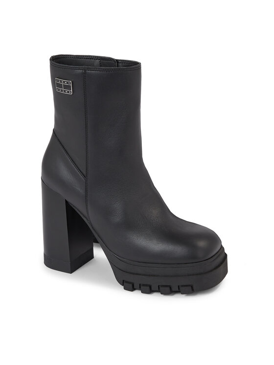 Tommy Jeans Polokozačky Tommy Jeans Tjw High Heel Ankle EN0EN02256 Černá
