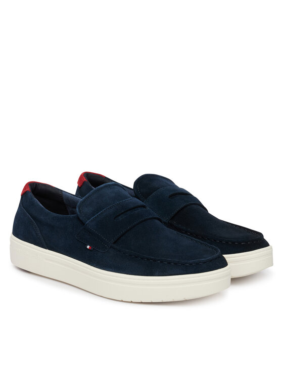 Tommy Hilfiger Félcipő Tommy Hilfiger Modern Light Hybrid Suede Loafer FM0FM05786 Sötétkék