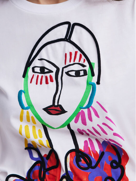 Desigual Desigual Camiseta Misuri 25SWTKA9 Blanco Regular Fit