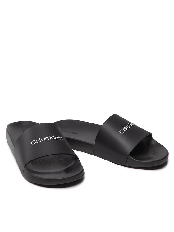 Calvin Klein Jeans Natikači Calvin Klein Jeans Pool Slide HM0HM00455 Črna