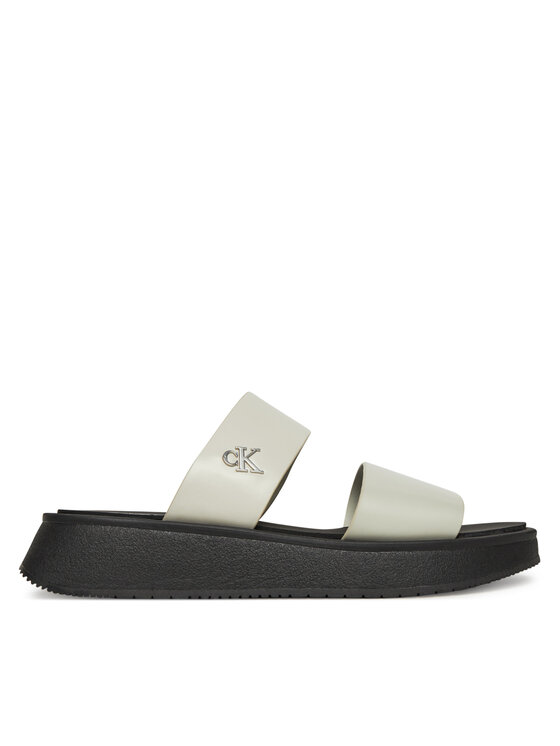 Calvin Klein Jeans Nazouváky Calvin Klein Jeans Sandal Slide Double Strap YW0YW01694 Bílá