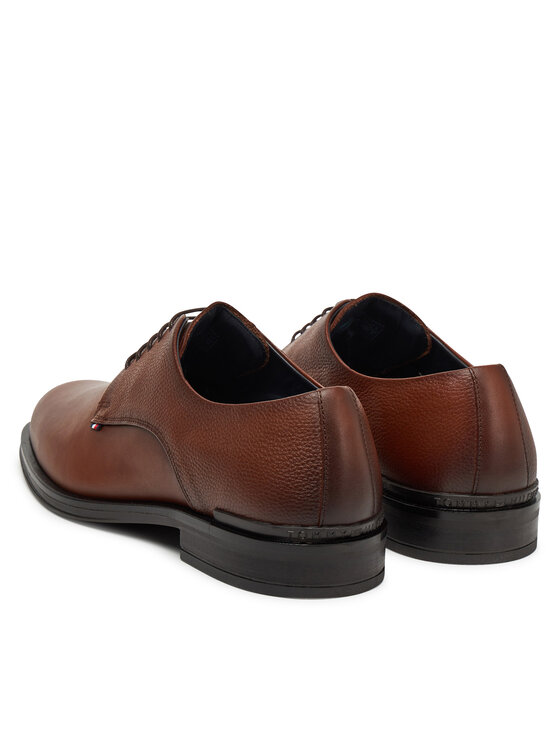 Tommy Hilfiger Īsi apavi Tommy Hilfiger Core Hilfiger Leather Shoe FM0FM05375 Brūns