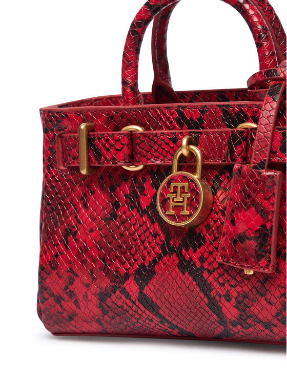 Tommy Hilfiger Torebka Tommy Hilfiger American Icon Micro Tote Snake AW0AW18820 Czerwony