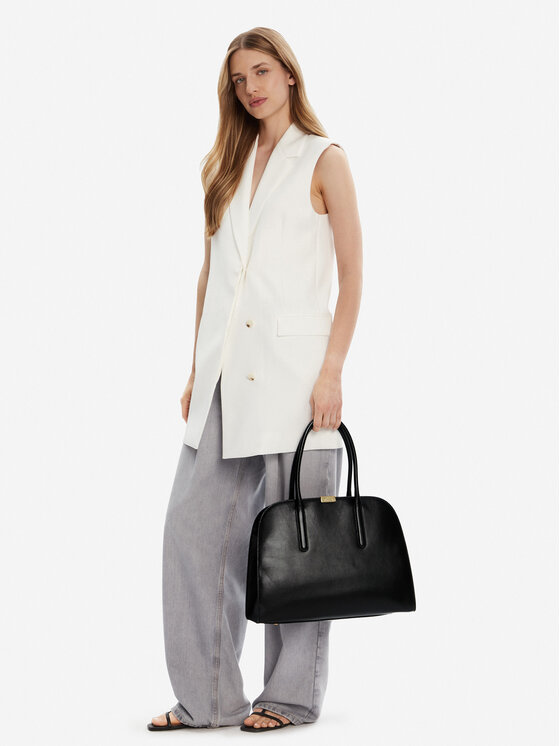 Tommy Hilfiger Ročna torba Tommy Hilfiger Iconic Leather Tote AW0AW18206 Črna
