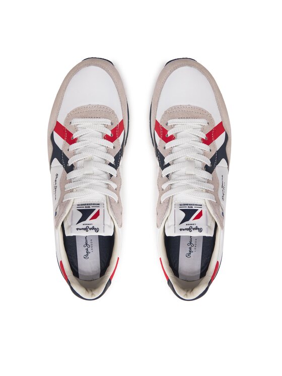 Pepe Jeans Sneakersy Pepe Jeans Brit Road M PMS40007 Biela