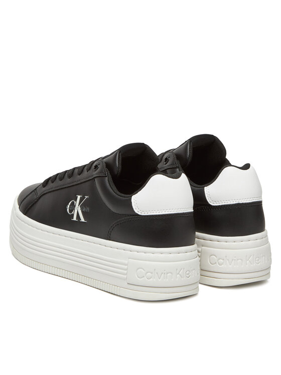 Calvin Klein Jeans Tenisice Calvin Klein Jeans Bold Flatf Low Lace Lth YW0YW01878 Crna