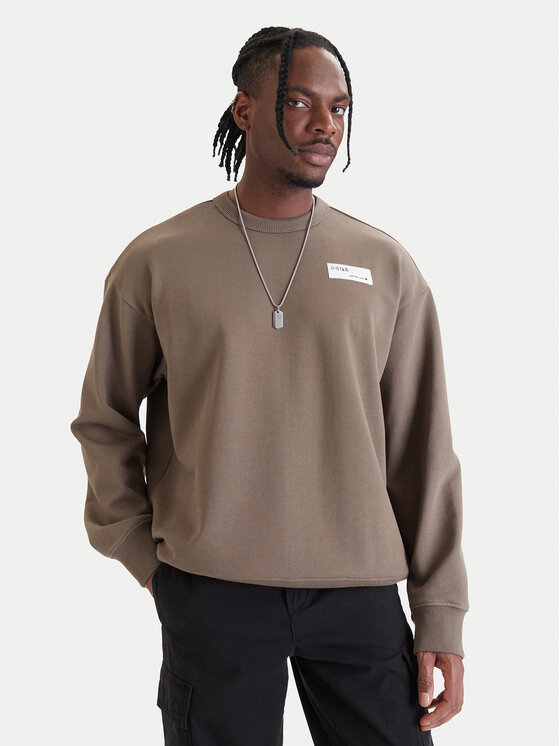 G-STAR G-Star Raw Felpa HB Badge D28660-E209 Verde Relaxed Fit