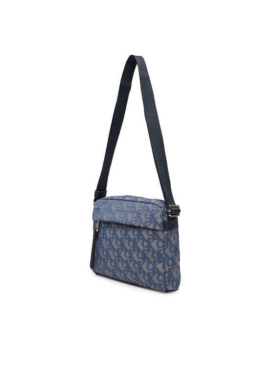 Calvin Klein Somiņa Calvin Klein Slouched Monogram Mini Zip Fligh LV04G3175G Gaiši zila