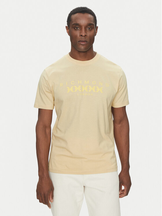 Richmond X Richmond X Marškinėliai UMP25004TS Smėlio Regular Fit