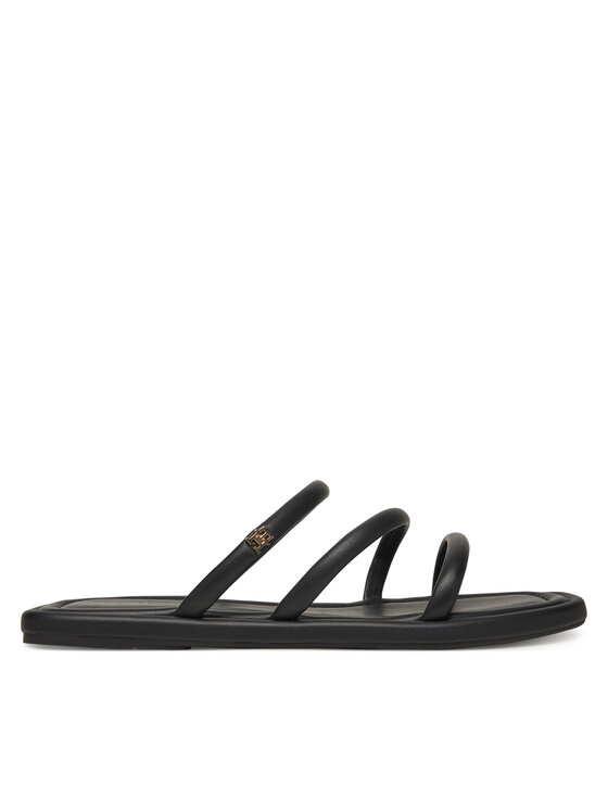 Tommy Hilfiger Natikači Tommy Hilfiger Strappy Leather Mule FW0FW08939 Črna