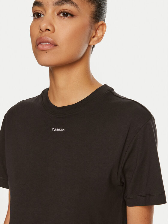 Calvin Klein Calvin Klein Marškinėliai Nano Logo K20K207519 Juoda Regular Fit