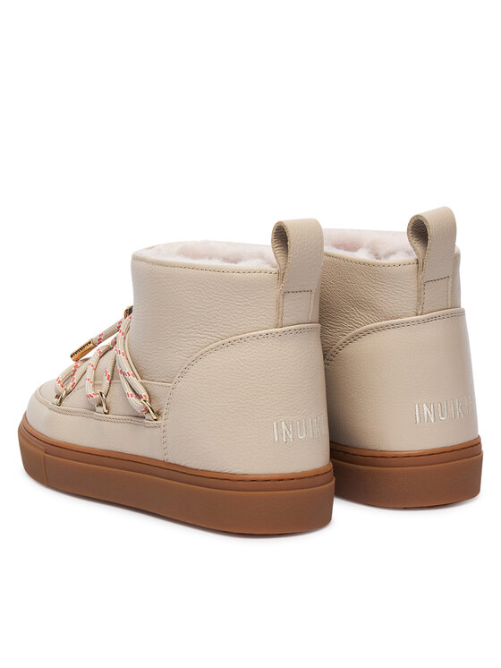 Inuikii Μπότες Χιονιού Inuikii Full Leather Gloss 1001.001.0371 Κρεμ