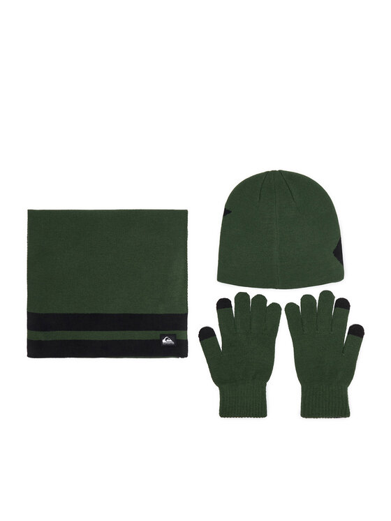 Quiksilver Комплект шапка, шал и ръкавици Quiksilver CWBEO-QS-SM346-001-AW26 Зелен