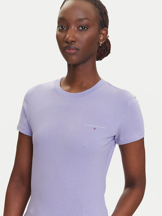 Tommy Jeans Tommy Jeans Camiseta Linear DW0DW21164 Violeta Slim Fit