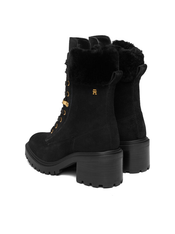 Tommy Hilfiger Auliniai batai Tommy Hilfiger Th Shearling Lace Up Boot FW0FW08999 Juoda