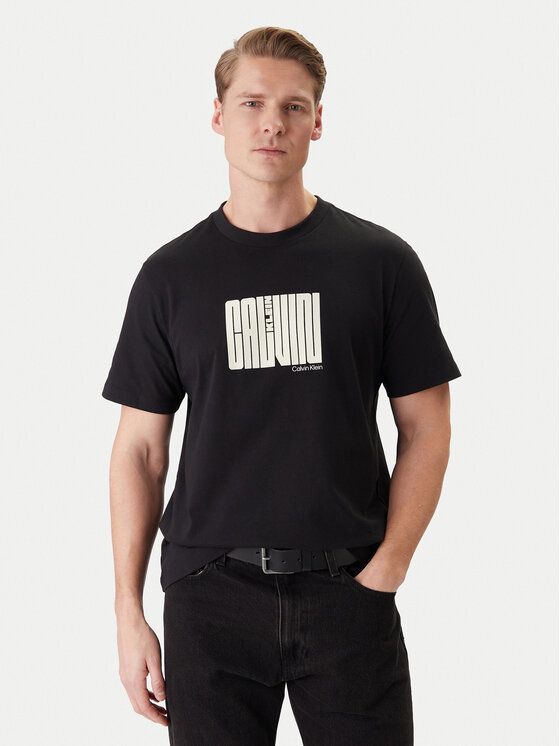 Calvin Klein Calvin Klein Camiseta Maze Graphic LV04RE832G Negro Regular Fit