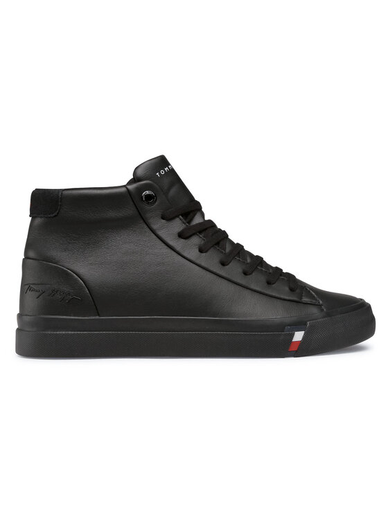 Tommy Hilfiger Sneakers Tommy Hilfiger Corporate Leather Sneaker High FM0FM02984 Negru