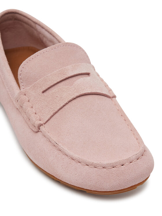 Tommy Hilfiger Mokasíny Tommy Hilfiger Flag Soft Suede Driver Loafer FW0FW08558 Růžová