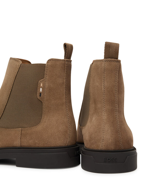 BOSS Kotníková obuv s elastickým prvkem BOSS Calev 50552528 Hnědá