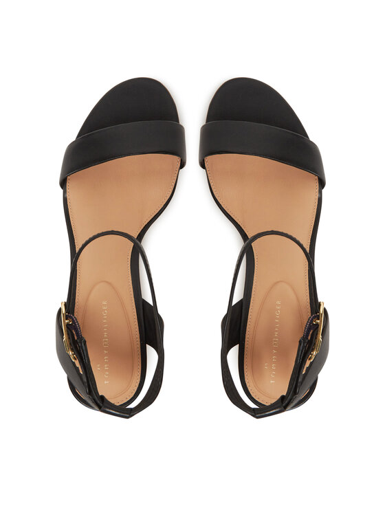 Tommy Hilfiger Espadrillas Tommy Hilfiger Leather Ankle Strap Espad Sandal FW0FW08533 Nero